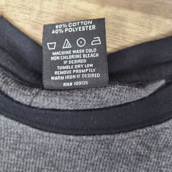 NBA Chicago Bulls Thermal Shirt Mens XL Raglan Tee Long Sleeve Waffle Knit - Picture 5 of 7